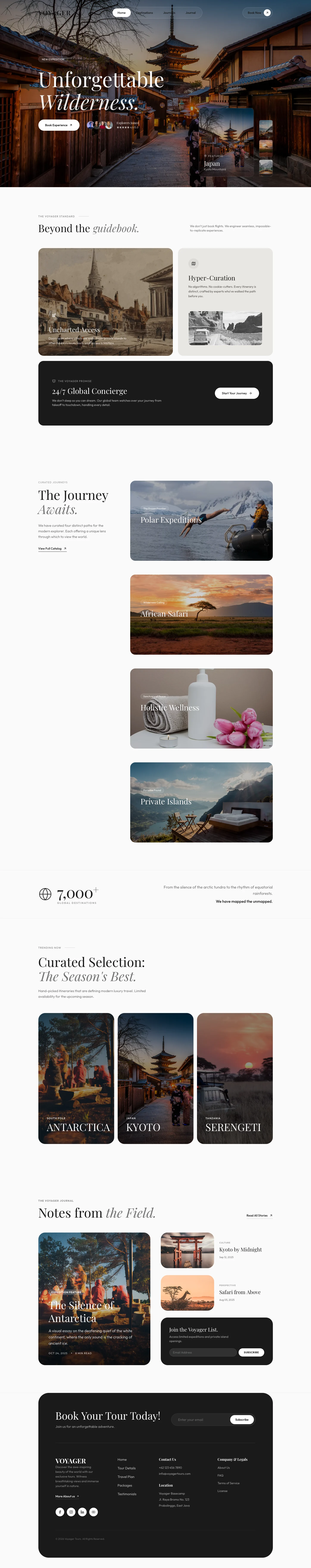Voyager homepage screenshot